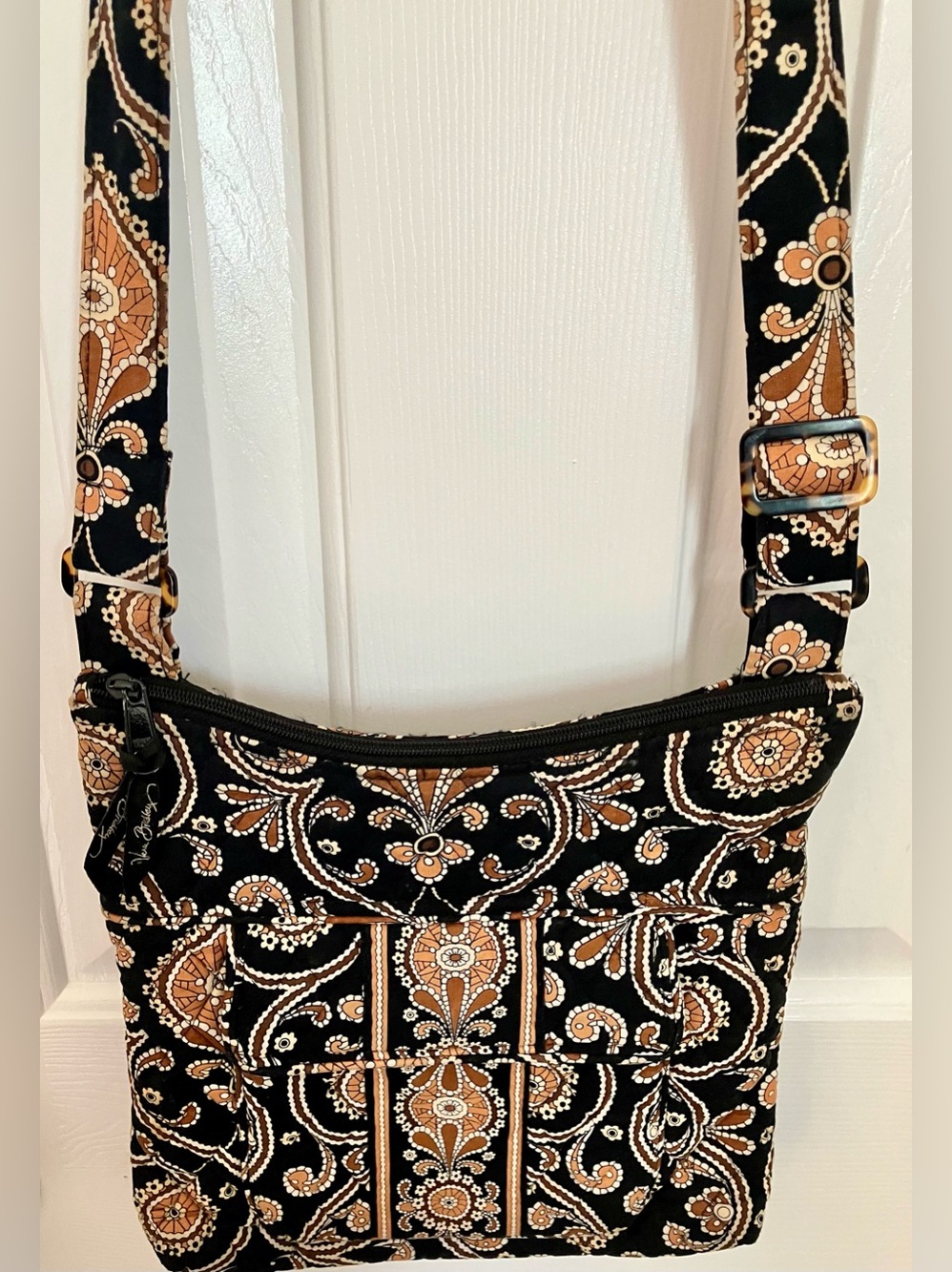 Vintage Vera  Bradley Retired Caffe Latte Crossbody Adjustable Strap